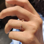 Open Gap Wedding Band With Marquise And  Round Diamond