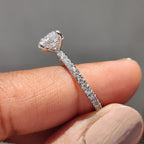 Round Cut Diamond Engagement Ring with Hidden Halo Design