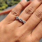 Evil Eye Infinity Wedding Band In White Gold