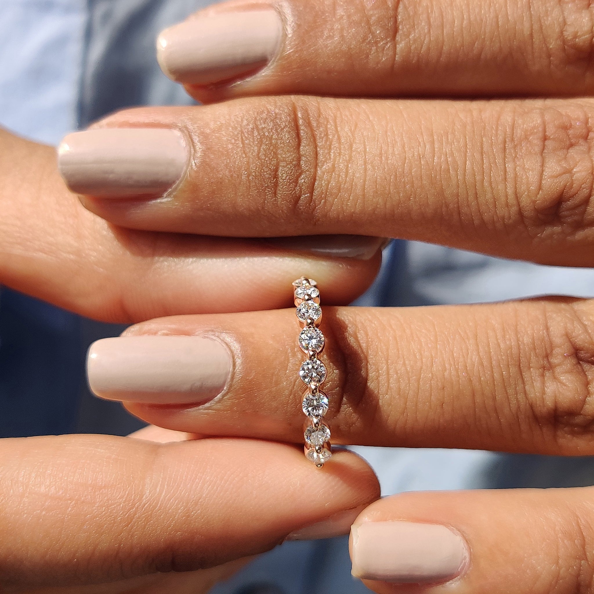 Shared Prong Eternity Band In Rose Gold Immagine principale del prodotto