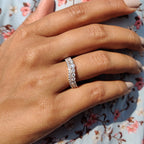 Half Eternity Wedding Band - Double Row  Style