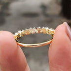 Baguette And Round Wedding Band In Zig Zag Style