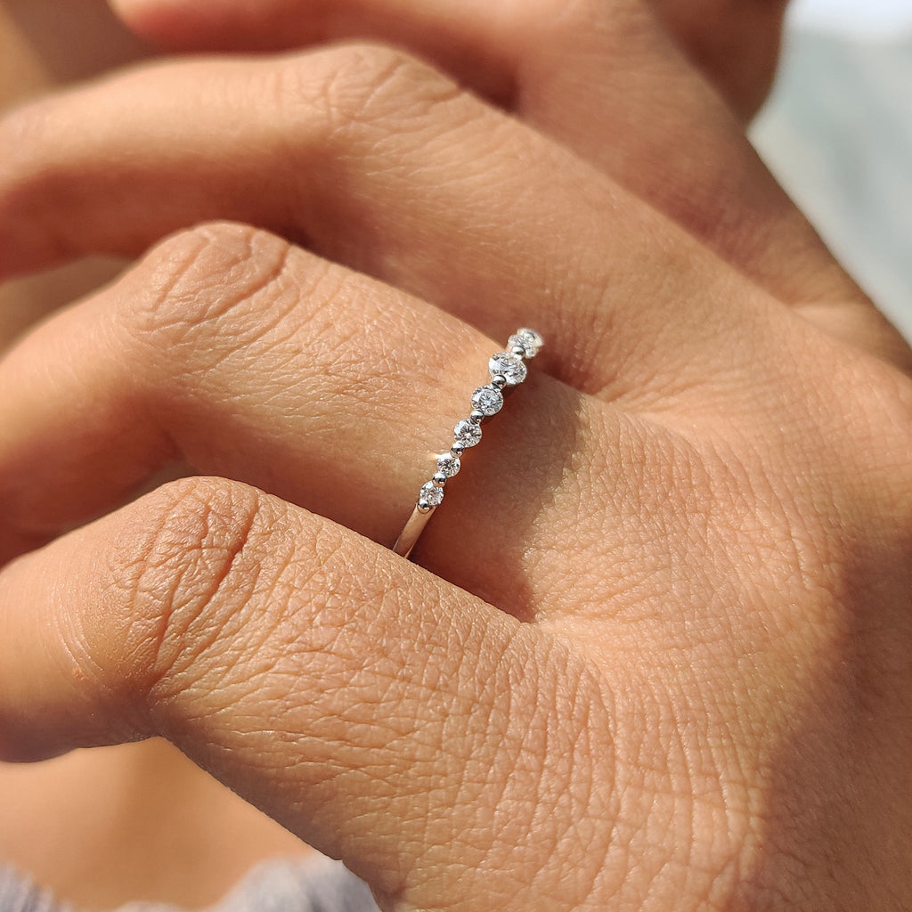 Shared Prong Eternity Band In White Gold