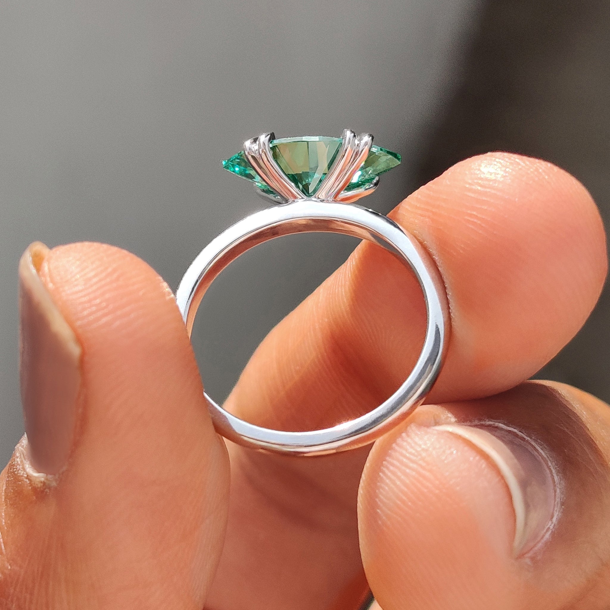 Green Marquise Ring With Solitaire Style Secondary image