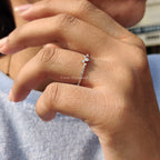 Round Cut Diamond Simple Yellow Gold Wedding Band