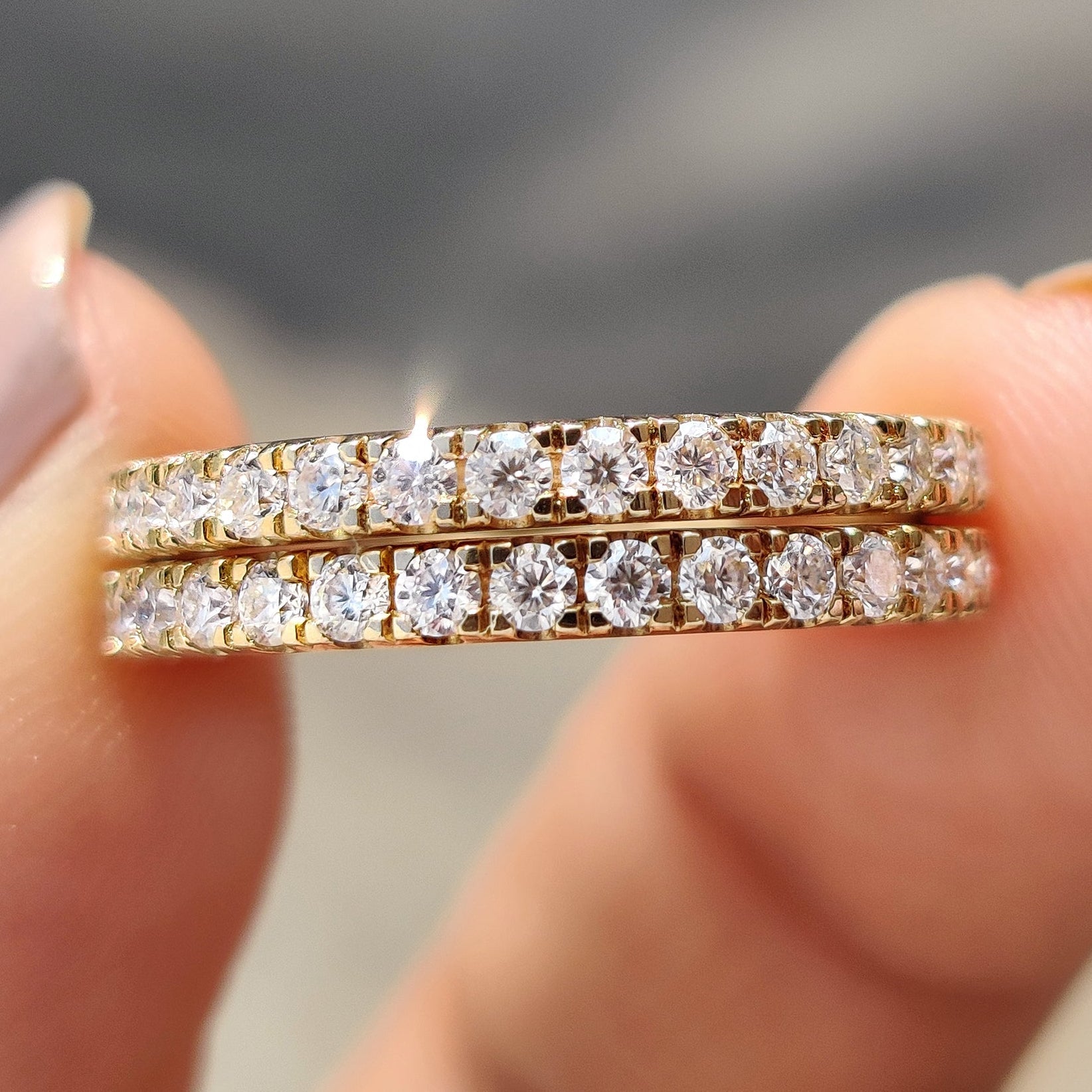 Moissanite Half Eternity Band In Round Cut For Women Hauptbild