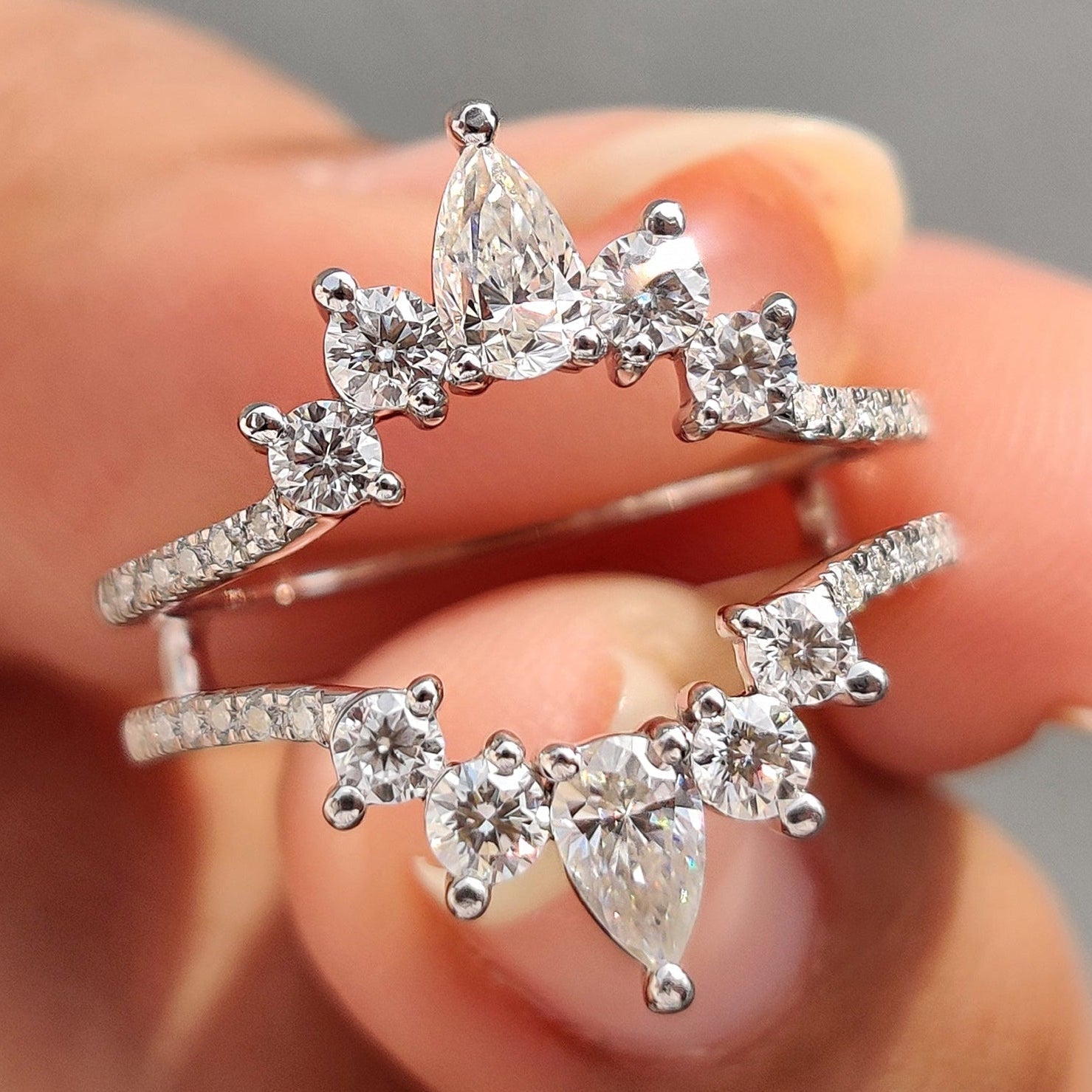 Wrap Guard Pear Cut Wedding Band Main image