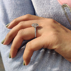 Oval Diamond Ring with Halo Style