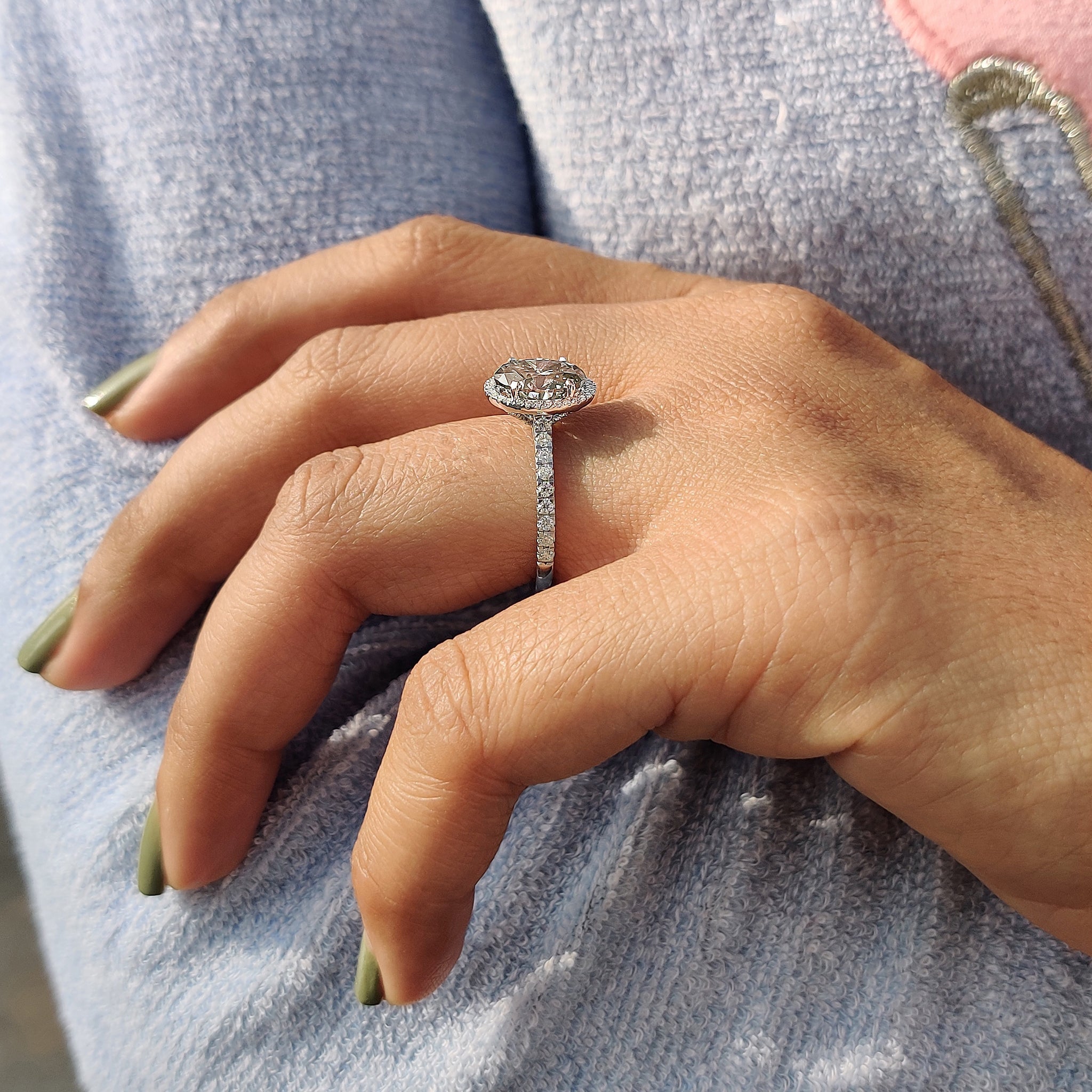 Oval Diamond Ring with Halo Style