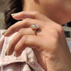 Pear Cut Engagement Ring With Halo Setting