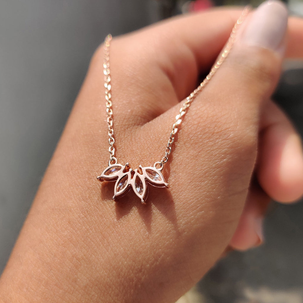 Arc Marquise Moissanite Pendant In Four Stone Design