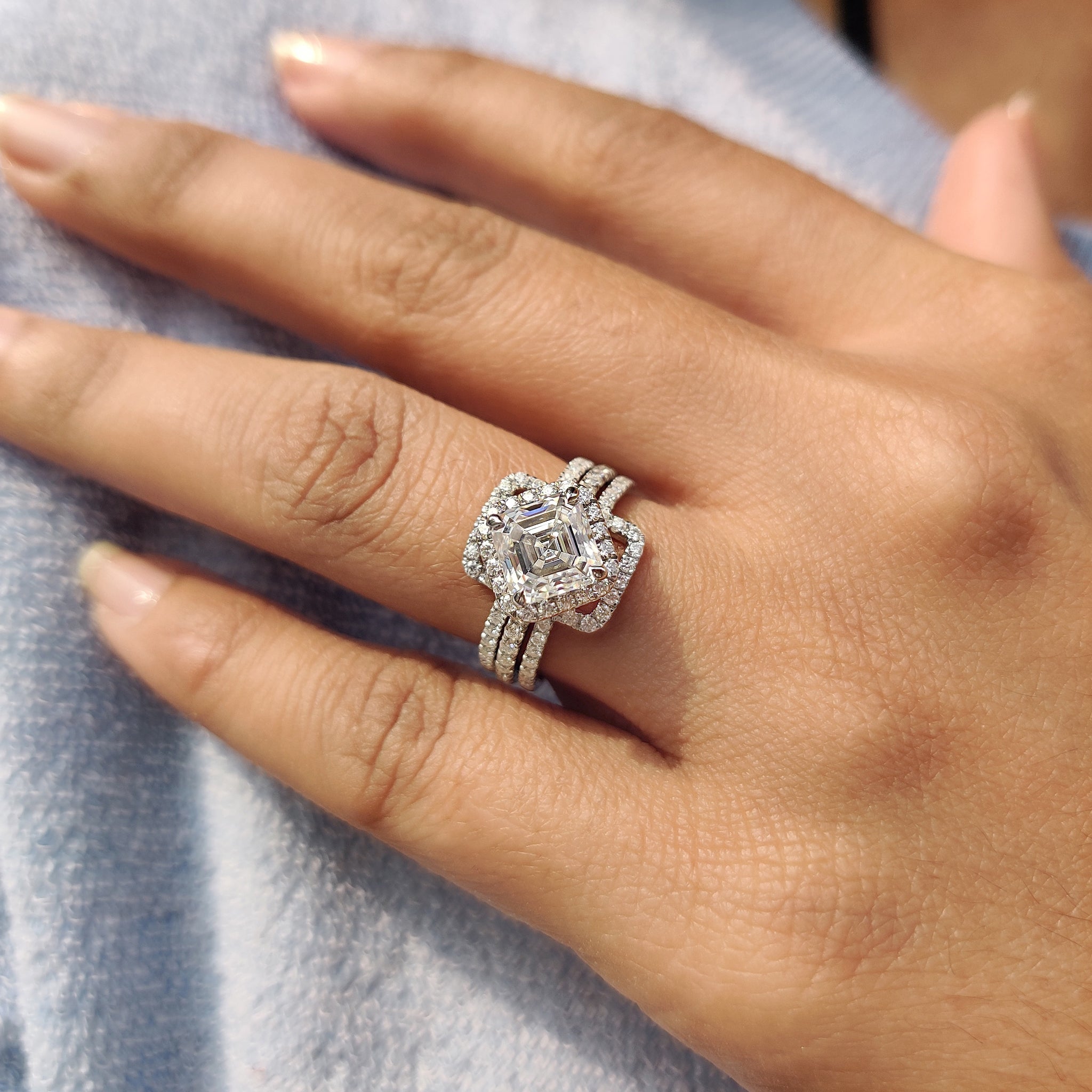 Round Cut Ring Enhancer Wedding Band In Wrap Guard style