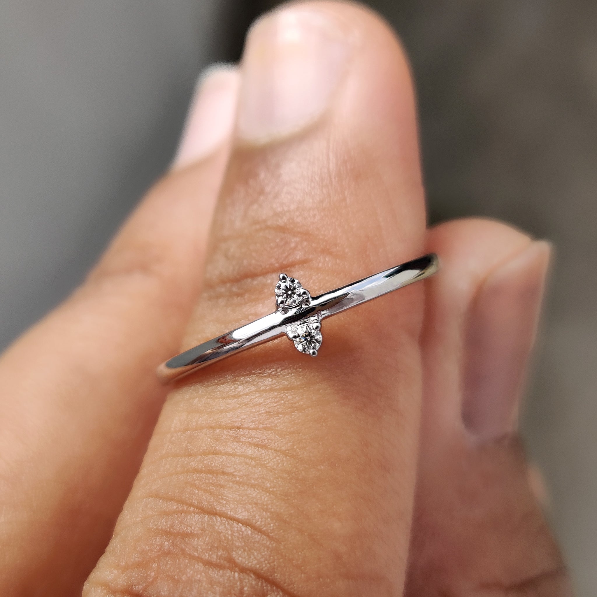 2 Stone Wedding Band In Round Cut