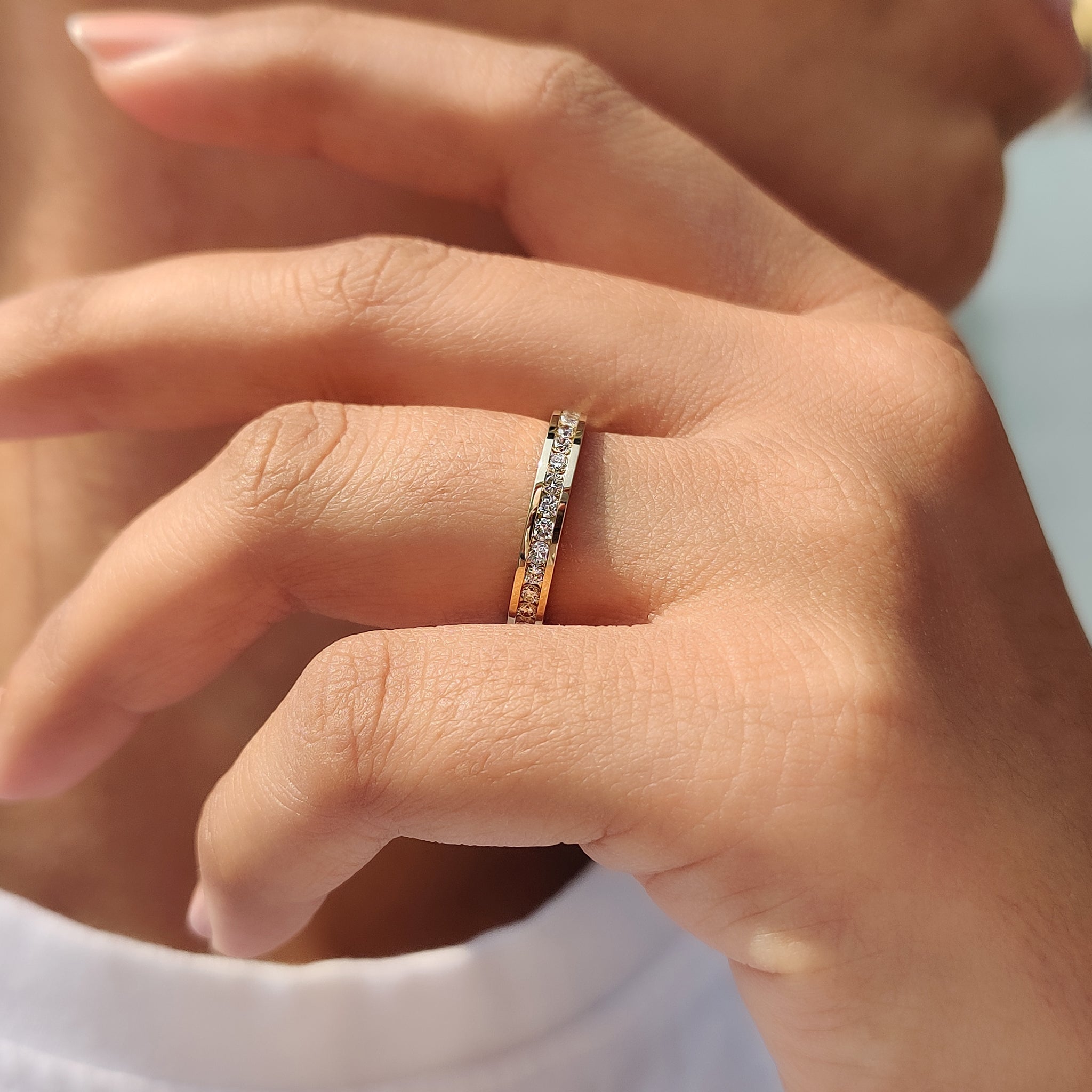 Round Cut Channel Set Diamond Band