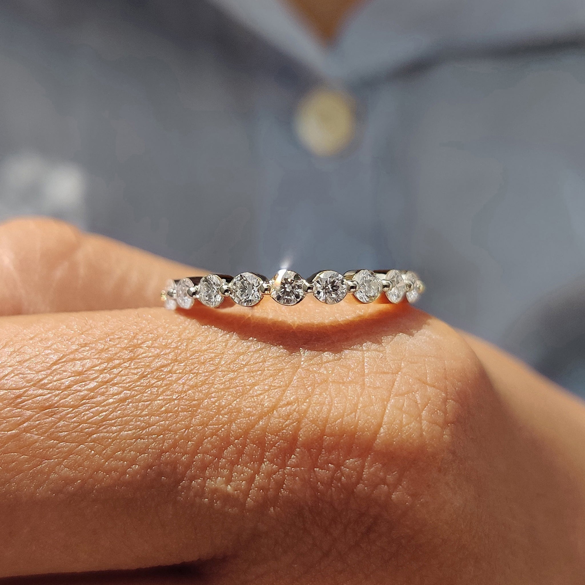 Round Cut Lab Diamond Eternity Band Image secondaire du produit