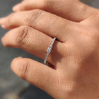 Round And Baguette Diamond Band In Half Eternity Style