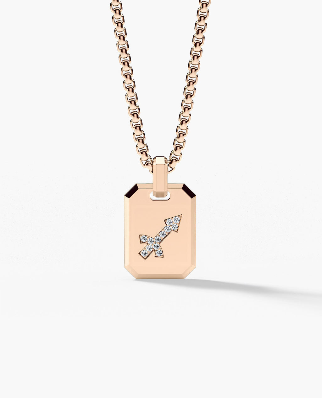SAGITTARIUS MINI ZODIAC Dog Tag Gold Pendant with 0.25ct Diamonds