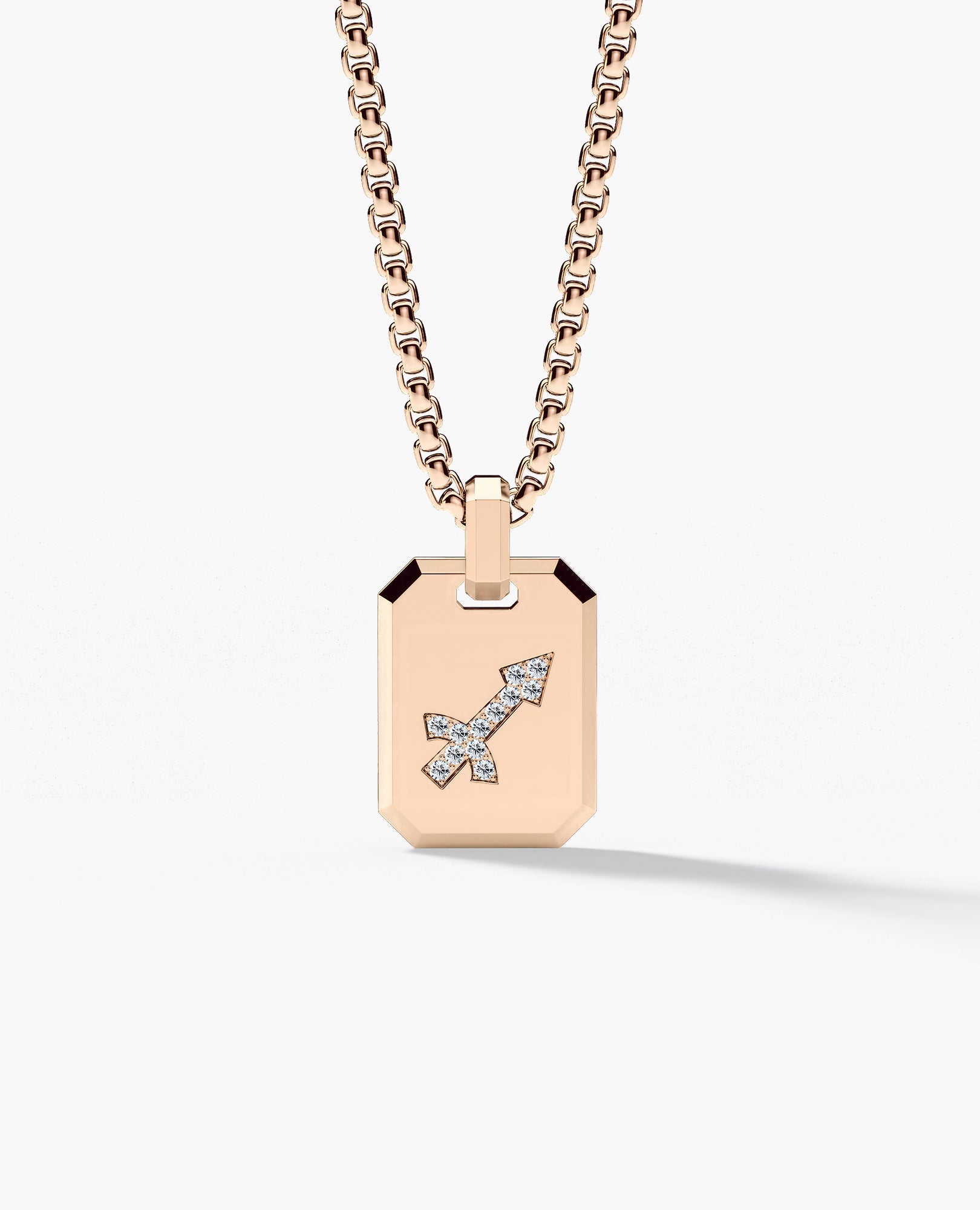 SAGITTARIUS MINI ZODIAC Dog Tag Gold Pendant with 0.25ct Diamonds