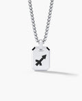 SAGITTARIUS MINI ZODIAC Dog Tag Gold Pendant with 0.25ct Black Diamonds