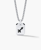 SAGITTARIUS MINI ZODIAC Dog Tag Gold Pendant with 0.25ct Black Diamonds