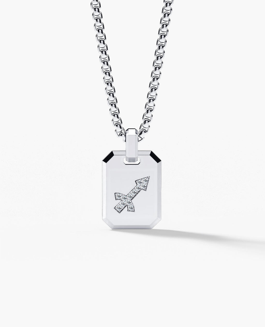 SAGITTARIUS MINI ZODIAC Dog Tag Gold Pendant with 0.25ct Diamonds