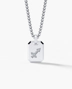 SAGITTARIUS MINI ZODIAC Dog Tag Gold Pendant with 0.25ct Diamonds