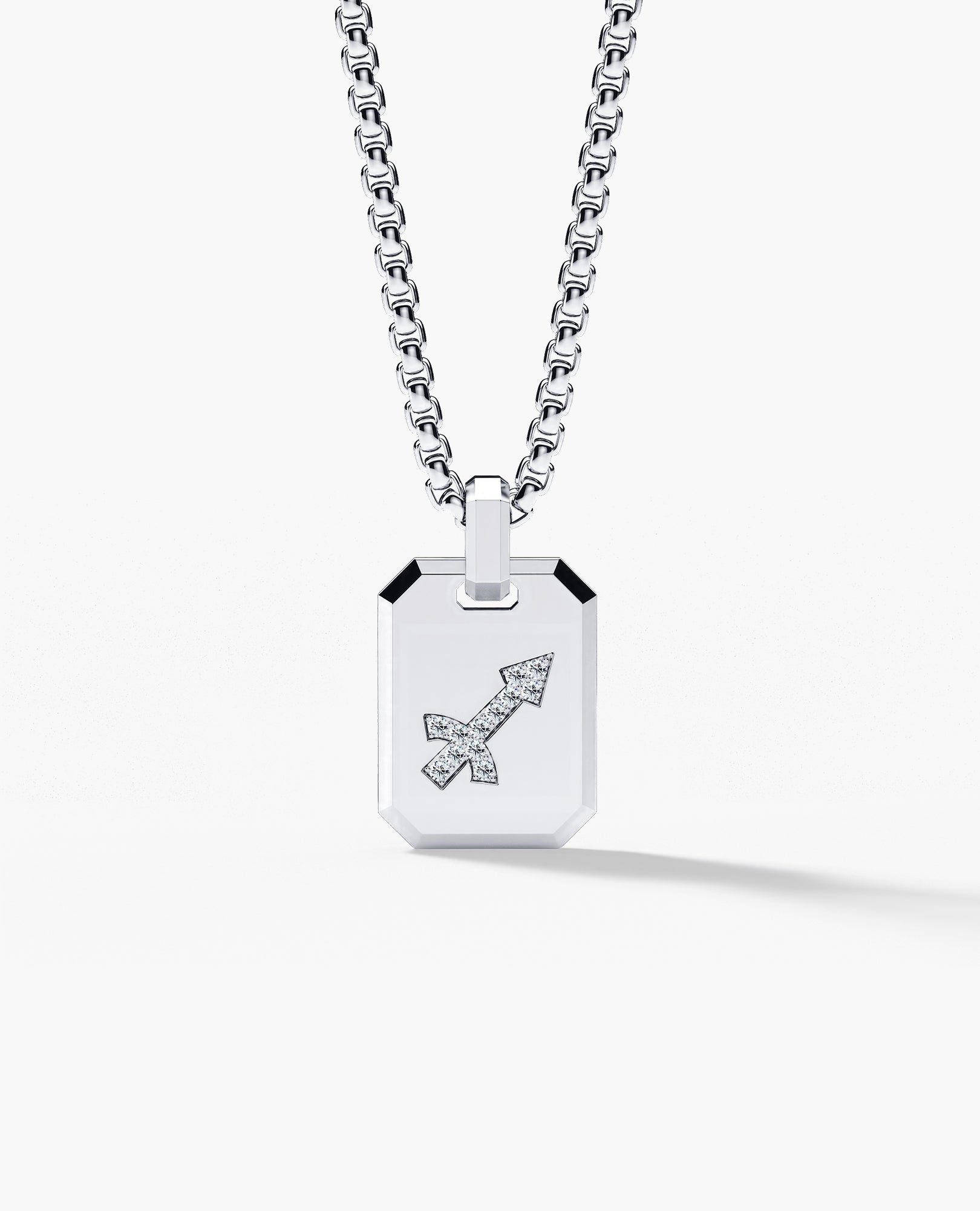 SAGITTARIUS MINI ZODIAC Dog Tag Gold Pendant with 0.25ct Diamonds