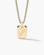 SAGITTARIUS MINI ZODIAC Dog Tag Gold Pendant
