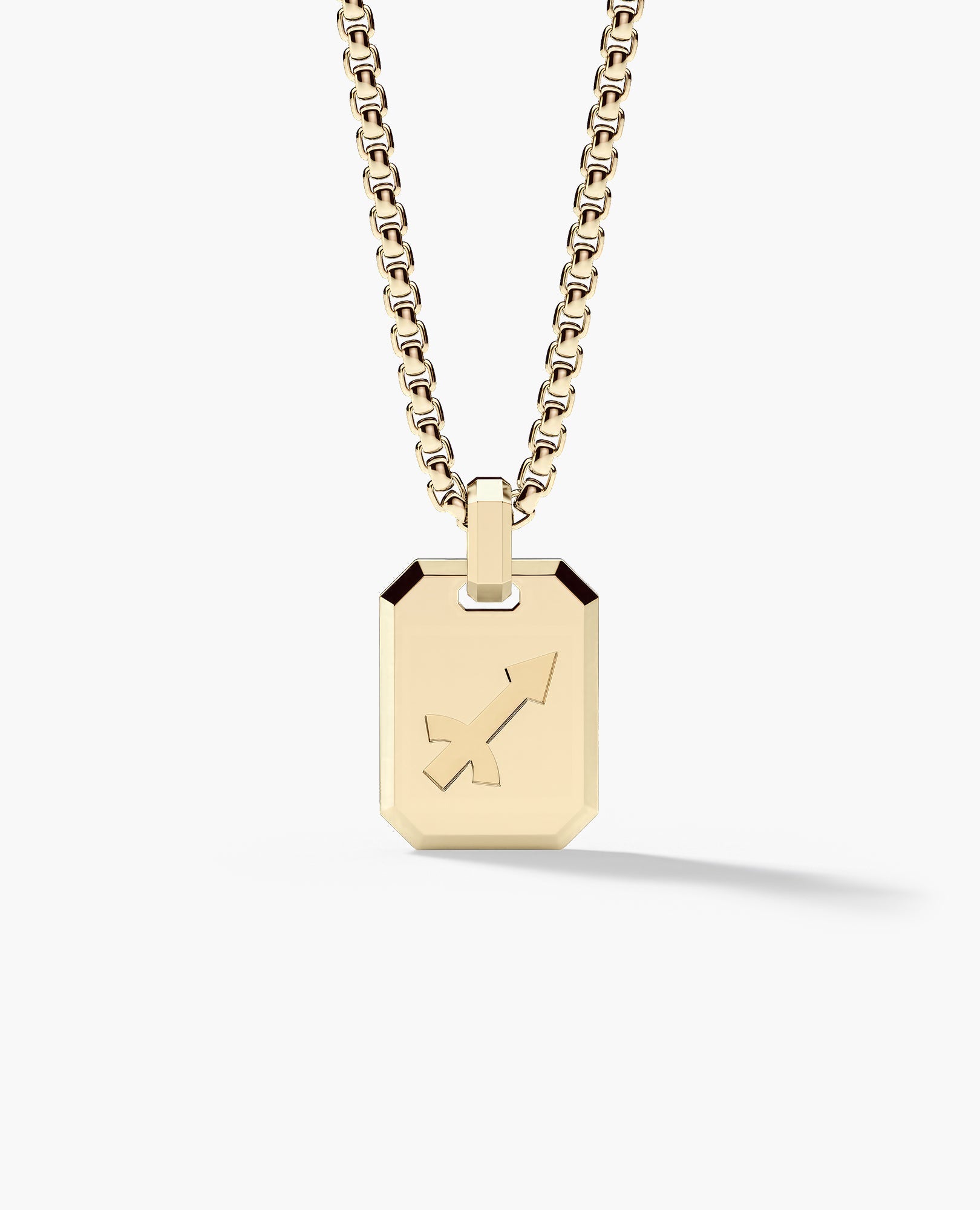 SAGITTARIUS MINI ZODIAC Dog Tag Gold Pendant