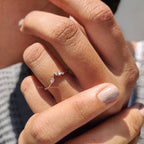 Marquise And Round Wedding Band In Chevron Style