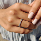 Round Cut Wedding Band In Half Eternity Style