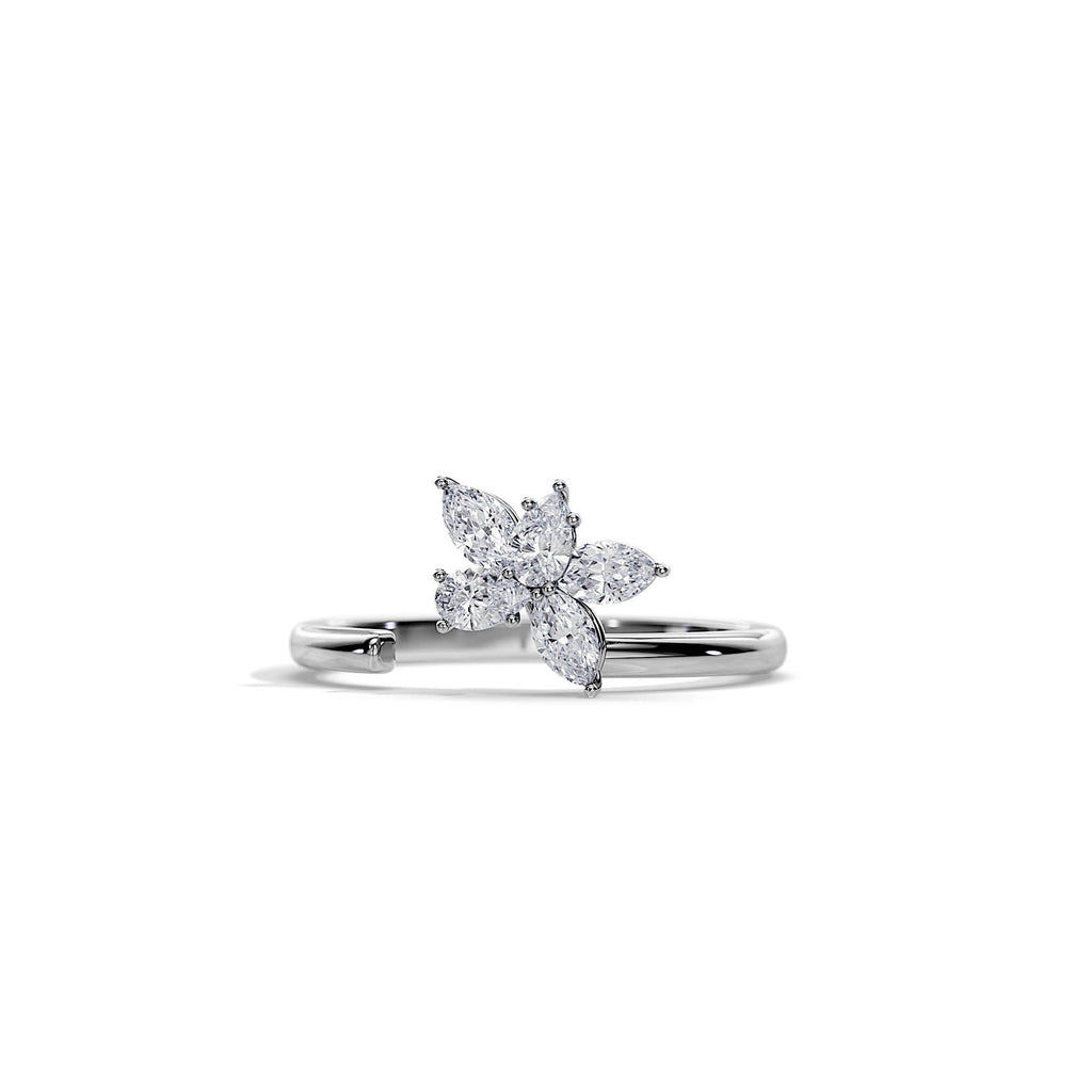 0.55 TCW Pear & Marquise Moissanite Open Wedding Band