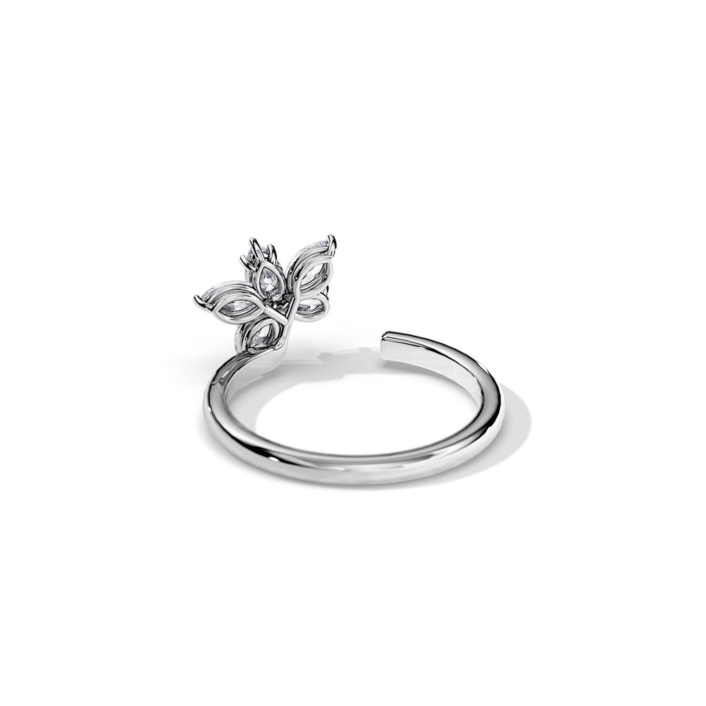0.55 TCW Pear & Marquise Moissanite Open Wedding Band