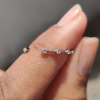 Open Gap Wedding Band with Round Cut Diamond