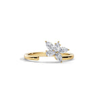 0.55 TCW Pear & Marquise Moissanite Open Wedding Band