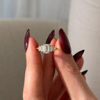 1.20 CT Emerald Cut Moissanite Five Stone Style Engagement Ring