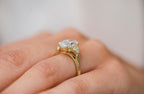 4.0 CT Oval Cut cluster Style Moissanite Engagement Ring