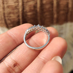 Round Cut Double Row Wedding Band
