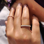 Round Wedding Band In Double Row Pave Style