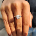 Hidden Halo Cushion Cut Diamond Ring
