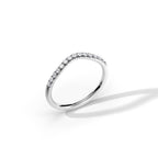 0.15 TCW Round Moissanite Curved Wedding Band