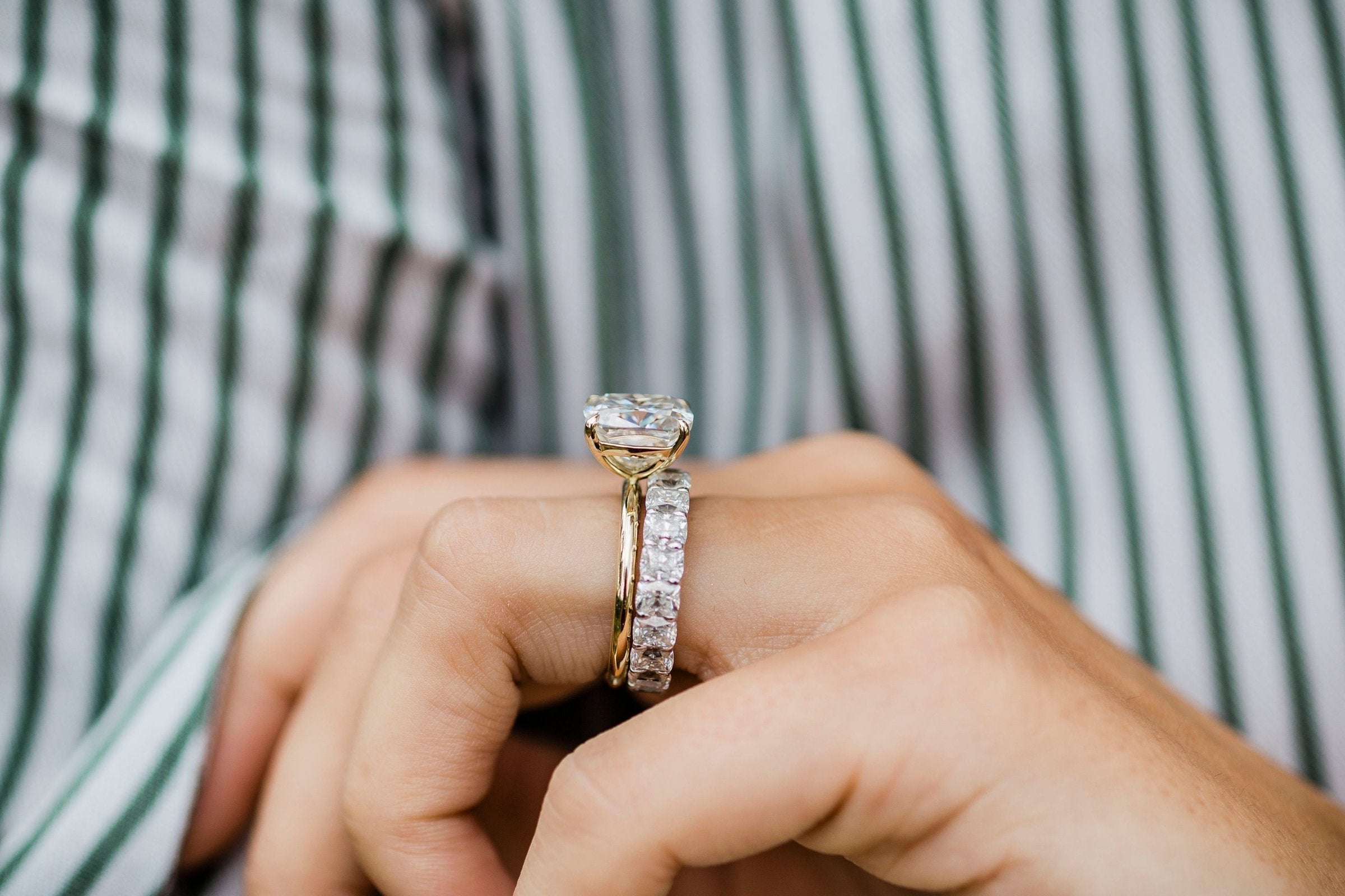 4.65 CT Cushion Cut Moissanite Solitaire Engagement Ring