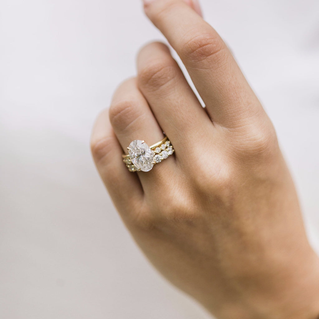 6.70 CT Oval Moissanite Solitaire Engagement Ring