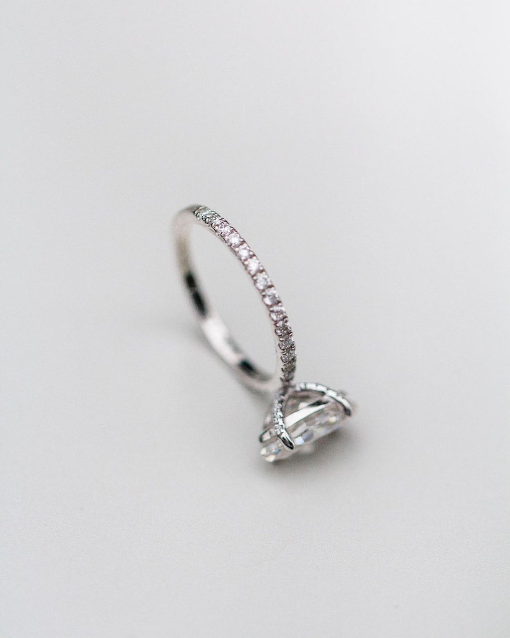 2.0 CT Marquise Cut Pave Style Moissanite Engagement Ring