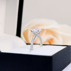 2.25 CT Oval Moissanite Pave Setting Engagement Ring