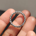 Round Black Moissanite Twisted Wedding Band