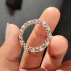 Round Cut Cyan Blue Full Eternity Wedding Band