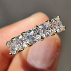 Cushion Old Mine Cut 5 Stone Wedding Band