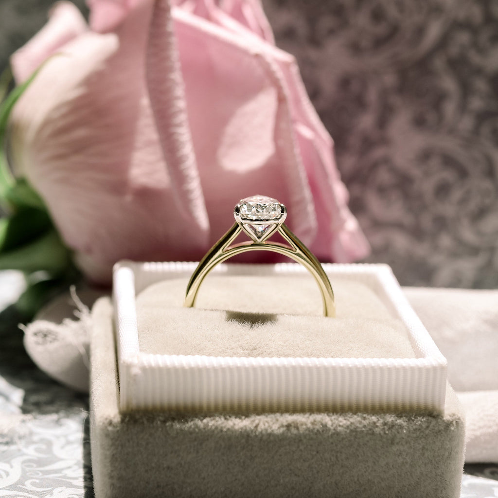 4.0 CT Pear Cut Moissanite Solitaire Engagement Ring