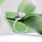 2.0 CT Round Moissanite Pave Setting Engagement Ring